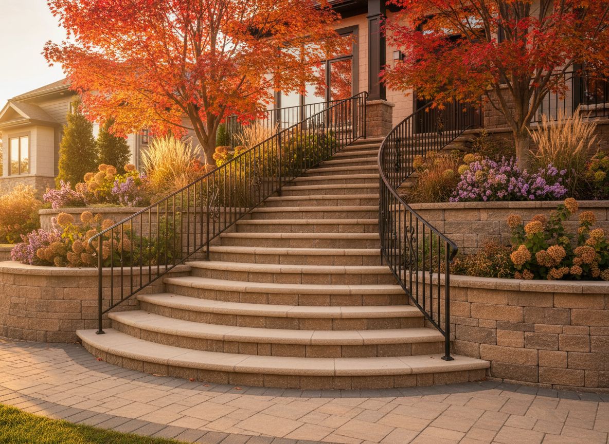 Curved interlock entrance staircase